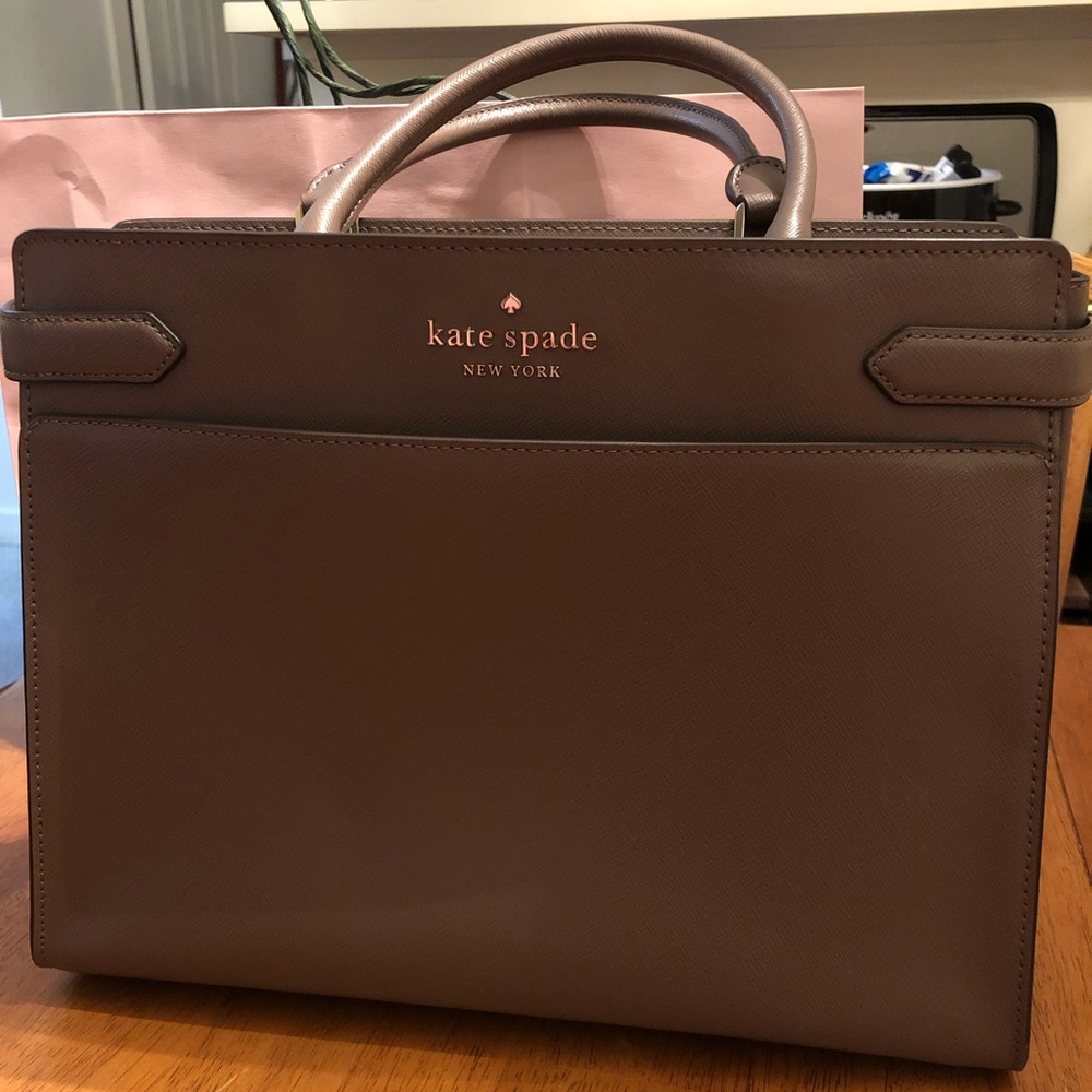 Kate Spade Staci Saffiano Leather Large Satchel Dusk Cityscape